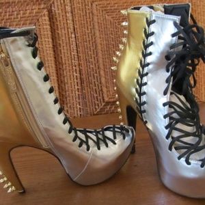 Privileged Kempton Silver & Gold Spikes Heels